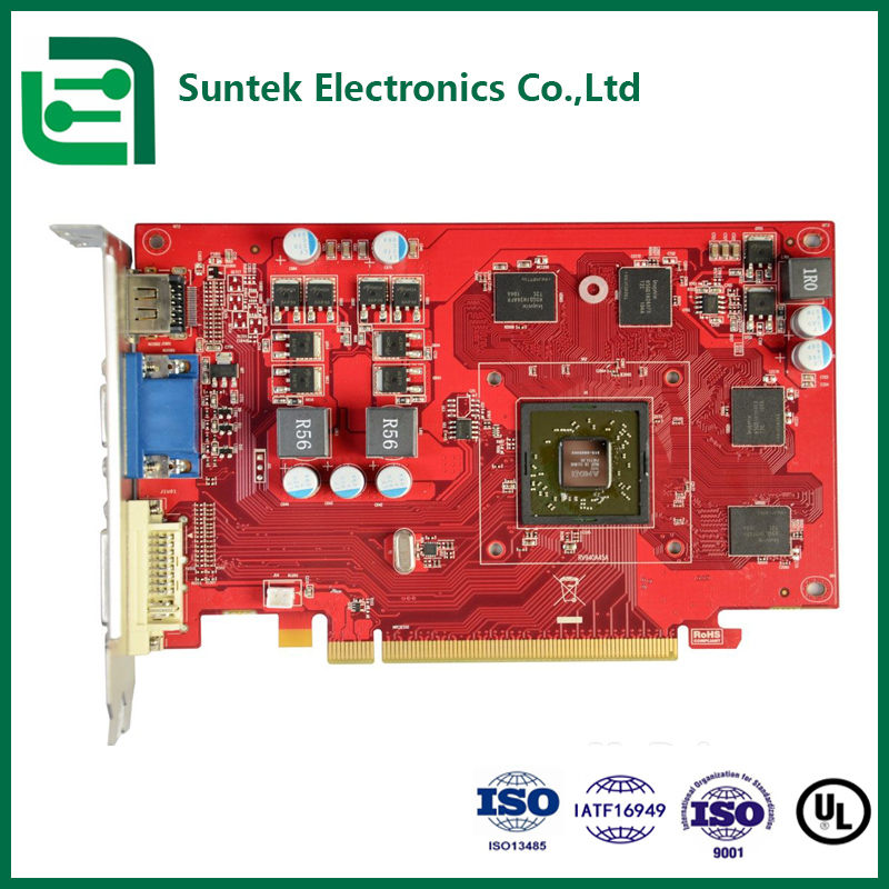 صفحه مدار چاپی تولید کننده کلید در چین و کامبوج قرمز soldermask PCB ENIG سطح پایان