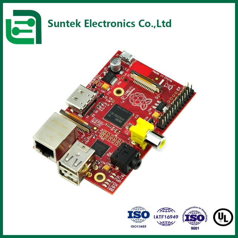 صفحه مدار چاپی تولید کننده کلید در چین و کامبوج قرمز soldermask PCB ENIG سطح پایان